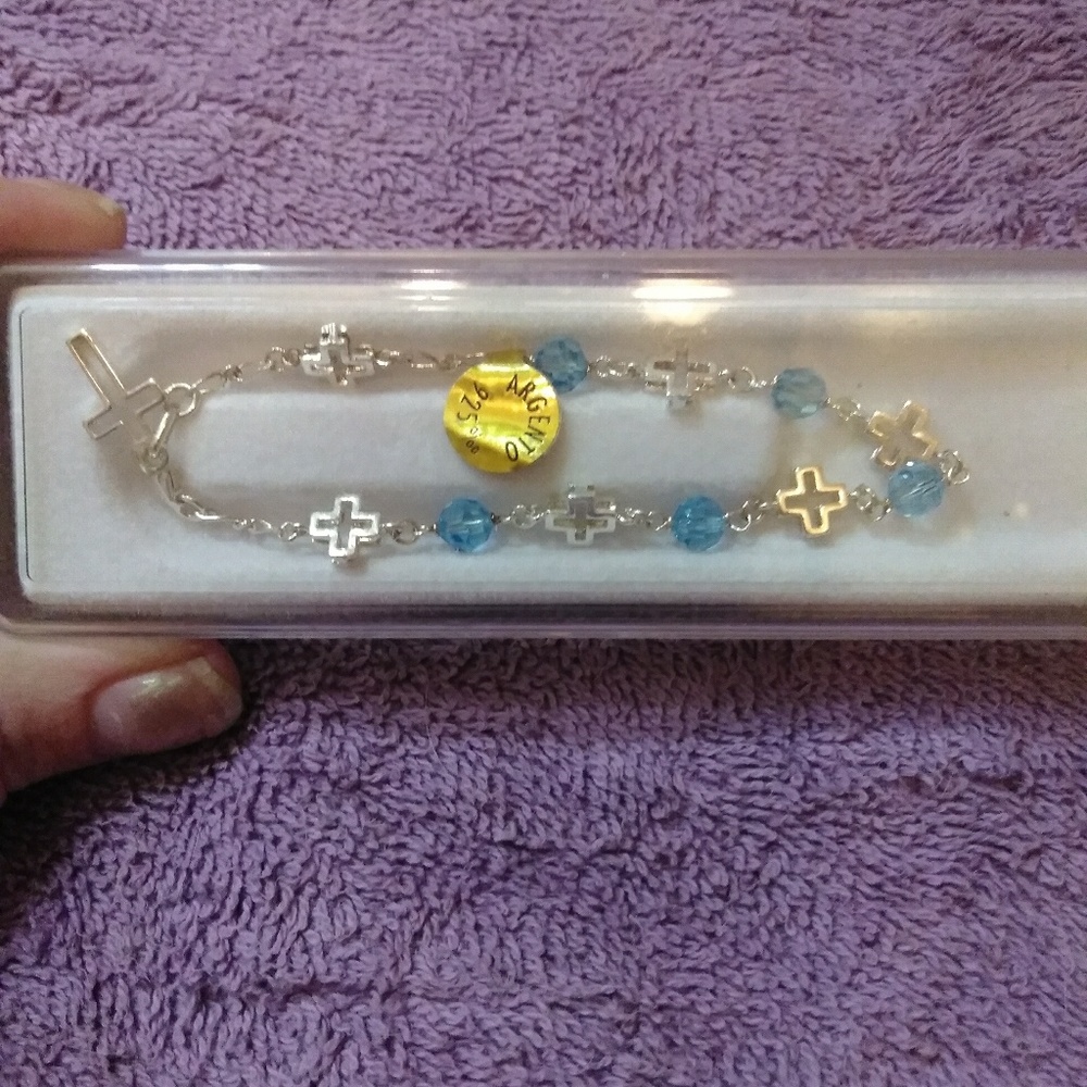 Beautiful blue sterling silver bracelet! *!